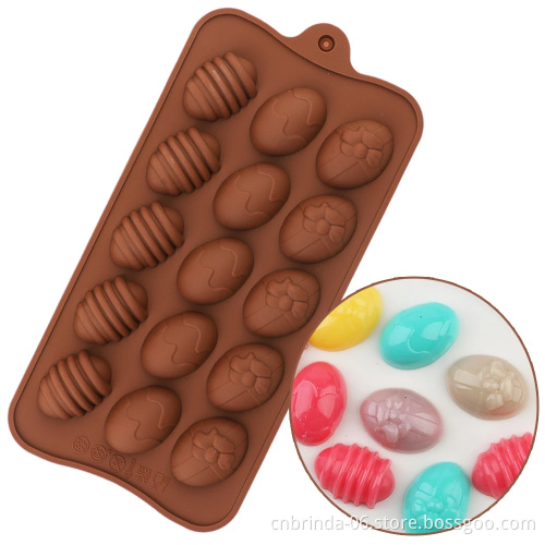 15 Holes Easter Eggs Chocolate Molds Silicone Form Cake Molds Bakeware Baking Dish High Temperature Kitchen Cake Accessories